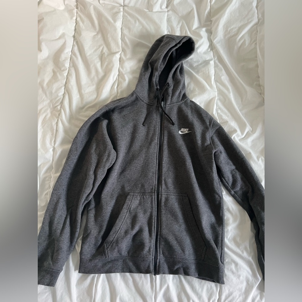 Nike grey zip up hoodie
